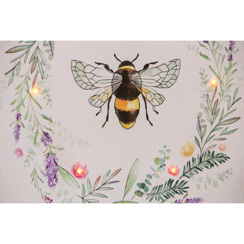 LED Canvas Wall Decor, 16"W x 20"H, Bee Kind,6ltc5001