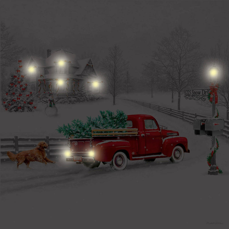 LED Canvas Wall Décor, Winter Truck,6ltc6190