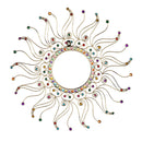 Evergreen Garden Accents,Colorful Beaded Metal Sunburst Outdoor Wall Decor,24.41x24.41x0.63 Inches