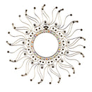 Evergreen Garden Accents,Colorful Beaded Metal Sunburst Outdoor Wall Decor,24.41x24.41x0.63 Inches