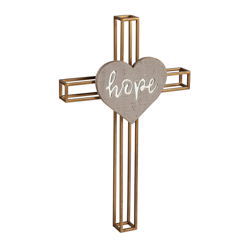 Crosses with Inspirational Words Wall Decor, Set of 3, Faith, Love, Hope,6m846