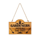 What She Shed Garden Sign, Wood, Wooden Garden Sign with Jute, Asst of 2