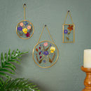Pressed Flowers Glass Wall Decor, Set of 3