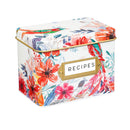 Recipe Tin with Recipe Cards and Ceramic Cups, Blooming Garden