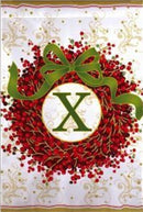 Flag, Gar, Holiday Monogram Wreath X