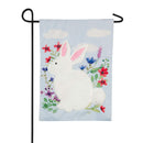Fuzzy Bunny Garden Linen Flag