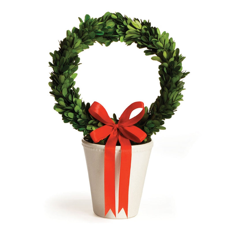 Napa Home Garden, PG 10.5" WREATH IN WHITE POT LG,7575lpg