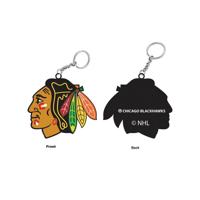 Evergreen Gifts,Chicago Blackhawks, Rubber Keychain,3x5x0.2 Inches