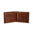New York Rangers, Embossed 100% Genuine Tumbled Leather Passcase Bi-Fold Wallet, Brown