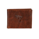 Cleveland Guardians, Embossed 100% Genuine Tumbled Leather Passcase Bi-Fold Wallet, Brown