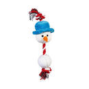 Holiday Squeaker and Tennis Ball Dog Tug Toy