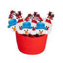 Holiday Squeaker and Tennis Ball Dog Tug Toy