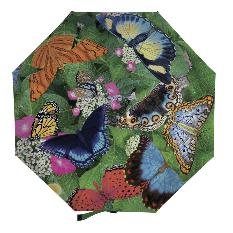 Evergreen Gifts,Butterflies Compact Manual Umbrella,38.2x38.2x22.44 Inches