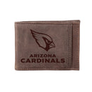 Front Pocket Wallet w/ RFID Blocking, Arizona Cardinals, Brown