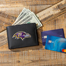 Baltimore Ravens Black Bi-Fold Embroidered Wallet w/ RFID Blocking