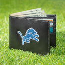 Detroit Lions Black Bi-Fold Embroidered Wallet w/ RFID Blocking