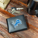 Detroit Lions Black Bi-Fold Embroidered Wallet w/ RFID Blocking