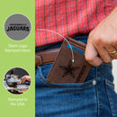 Front Pocket Wallet w/ RFID Blocking, Jacksonville Jaguars, Brown