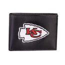 Kansas City Chiefs Black Bi-Fold Embroidered Wallet w/ RFID Blocking