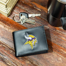 Minnesota Vikings Black Bi-Fold Embroidered Wallet w/ RFID Blocking