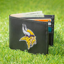 Minnesota Vikings Black Bi-Fold Embroidered Wallet w/ RFID Blocking