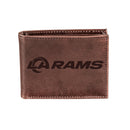 Los Angeles Rams, Bi-Fold Wallet, Brown, CH, 100% Genuine Leather