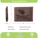 Front Pocket Wallet w/ RFID Blocking, Tennessee Titans, Brown