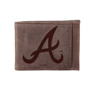 Atlanta Braves Front Pocket Wallet w/ RFID Blocking Brown