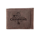 Los Angeles Dodgers Front Pocket Wallet with RFID Blocking, Brown, SC24 Champions