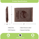 Front Pocket Wallet w/ RFID Blocking, Chicago Blackhawks, Brown