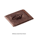 Front Pocket Wallet w/ RFID Blocking, Minnesota Wild, Brown
