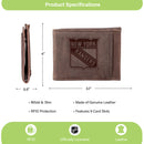 Front Pocket Wallet w/ RFID Blocking, New York Rangers, Brown