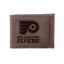 Front Pocket Wallet w/ RFID Blocking, Philadelphia Flyers, Brown