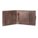 US Navy Brown Front Pocket Wallet with RFID Blocking, 100% Genuine Leather