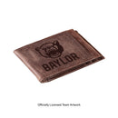Front Pocket Wallet w/ RFID Blocking, Baylor University, Brown