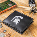 Michigan State University Black Bi-Fold Embroidered Wallet w/ RFID Blocking