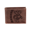 University of Wisconsin-Madison, Bi-Fold Wallet, Brown, CH, 100% Genuine Leather