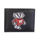 University of Wisconsin-Madison Black Bi-Fold Embroidered Wallet w/ RFID Blocking