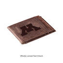 Front Pocket Wallet w/ RFID Blocking, University of Minnesota, Brown