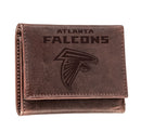 Atlanta Falcons, Tri-Fold Wallet, Brown, CH, 100% Genuine Leather