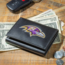 Baltimore Ravens Black Tri-Fold Embroidered Wallet w/ RFID Blocking