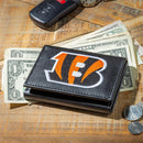Cincinnati Bengals Black Tri-Fold Embroidered Wallet w/ RFID Blocking