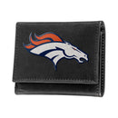 Denver Broncos Black Tri-Fold Embroidered Wallet w/ RFID Blocking