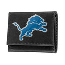 Detroit Lions Black Tri-Fold Embroidered Wallet w/ RFID Blocking