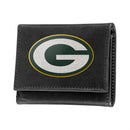 Green Bay Packers Black Tri-Fold Embroidered Wallet w/ RFID Blocking