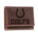 Indianapolis Colts, Tri-Fold Wallet, Brown, CH, 100% Genuine Leather