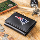 New England Patriots Black Tri-Fold Embroidered Wallet w/ RFID Blocking