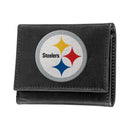 Pittsburgh Steelers Black Tri-Fold Embroidered Wallet w/ RFID Blocking
