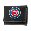Chicago Cubs Black Tri-Fold Embroidered Wallet w/ RFID Blocking