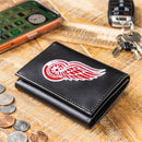 Detroit Red Wings Black Tri-Fold Embroidered Wallet w/ RFID Blocking